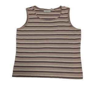 Vintage Y2K Grunge Top 90’s Friends Aesthetic Knit Tee Sleeveless Stripe‎